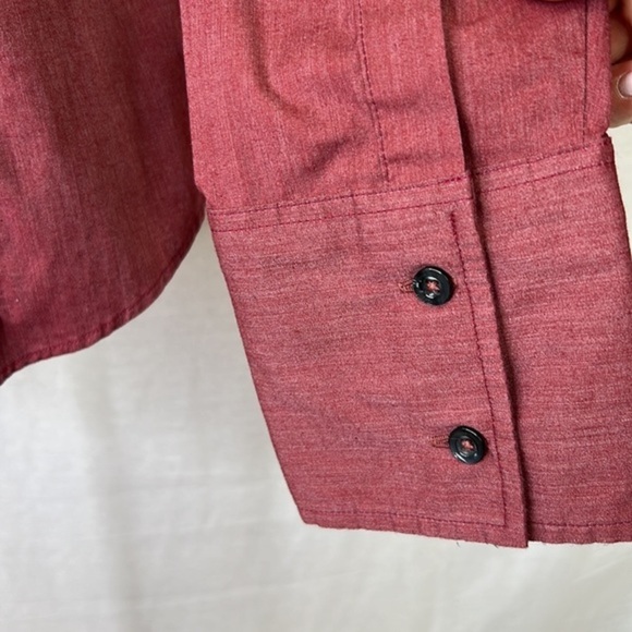 PATAGONIA Women’s Long Sleeve Button Down Maroon Burgundy Shirt Sz 10 - Picture 5 of 9